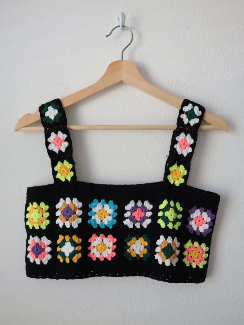 Handmade Crochet Granny Square Crop Top | S/M
